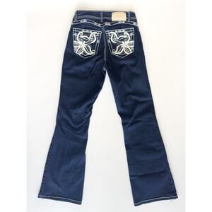 Angel Y2K Embellished Flare Jeans Low Rise Studded Pocket Bootcut